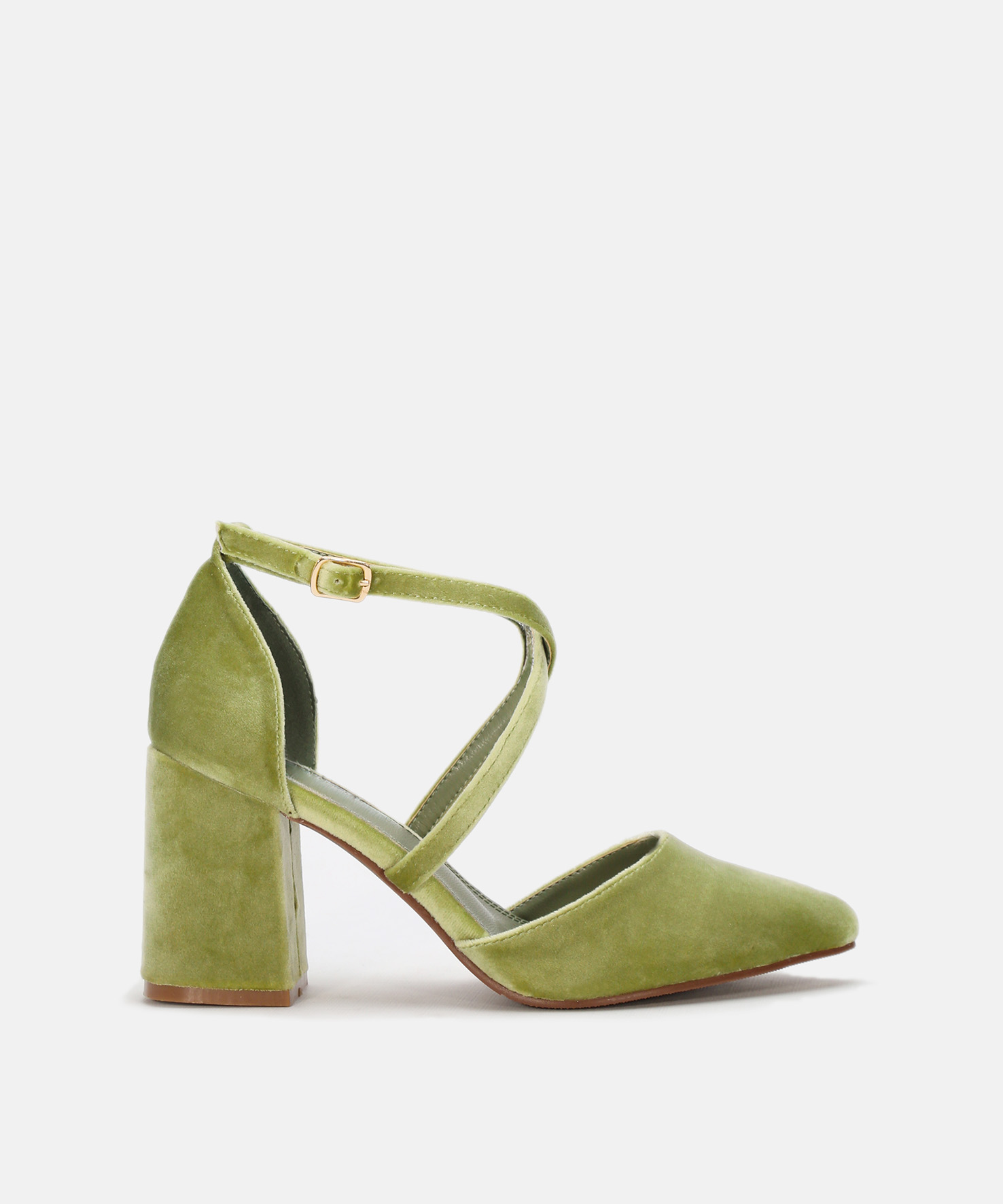 Zapato tac&oacute;n tiras cruzadas